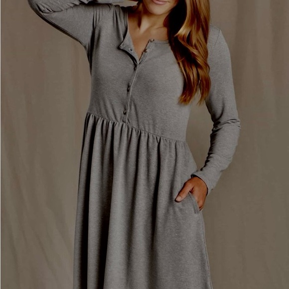 TOAD&CO PIRU HENLEY GREY DRESS FOR WOMEN SIZE extra small - Picture 2 of 4